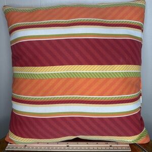 Striped Red and Orange Throw Pillow